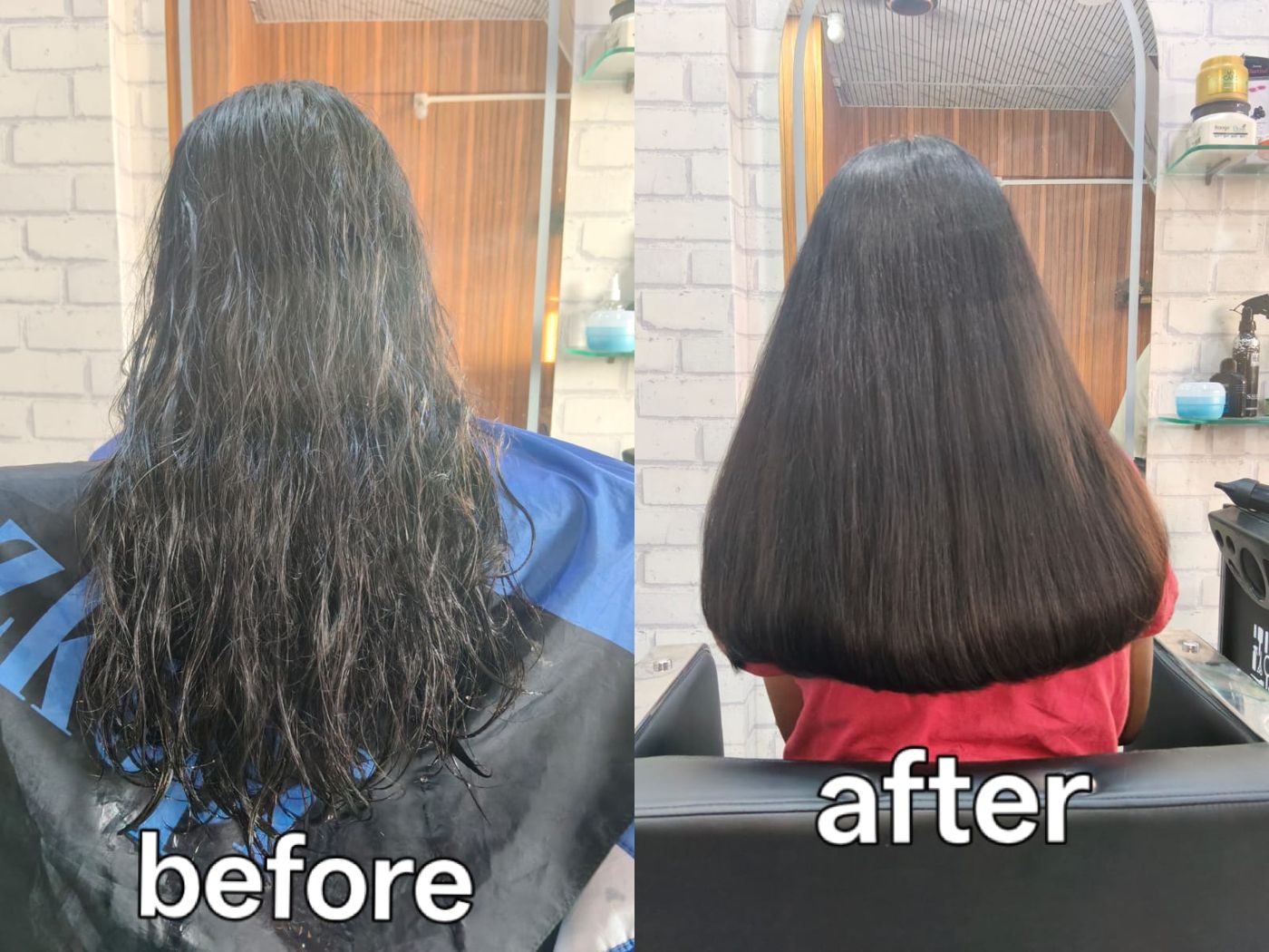 Before and after, client 1